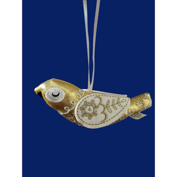 6 Gold & White Embroidered Turtle Doves of Peace Target Christmas Ornaments - Picture 2 of 9